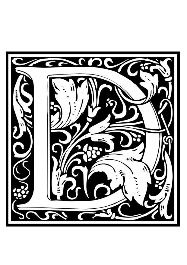 alfabeto decorativo - d Dibujo para colorear alfabeto decorativo - d
