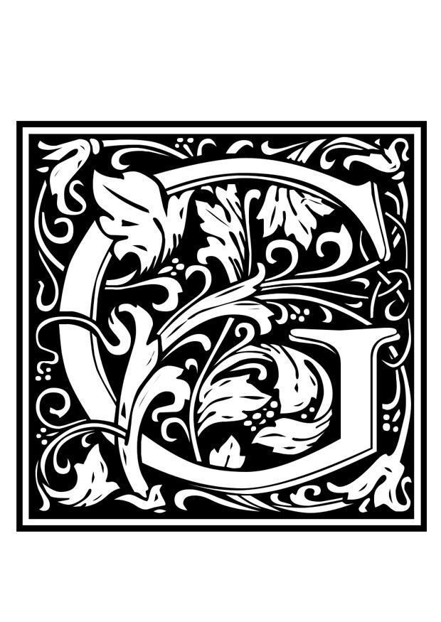 alfabeto decorativo - g Dibujo para colorear alfabeto decorativo - g
