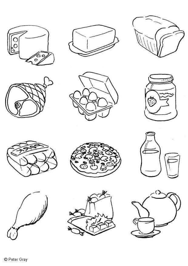 alimentaciA³n Dibujo para colorear alimentaciA³n