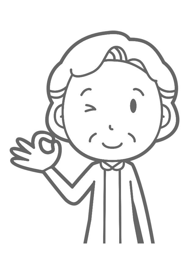 anciana Dibujo para colorear anciana