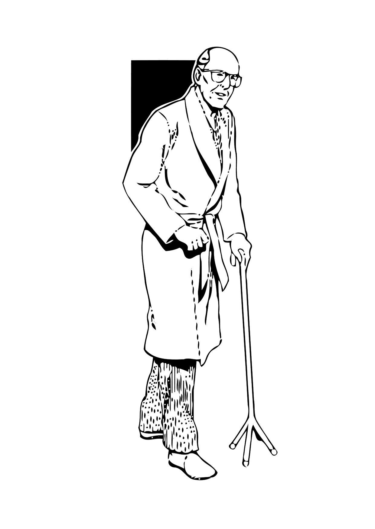 anciano Dibujo para colorear anciano