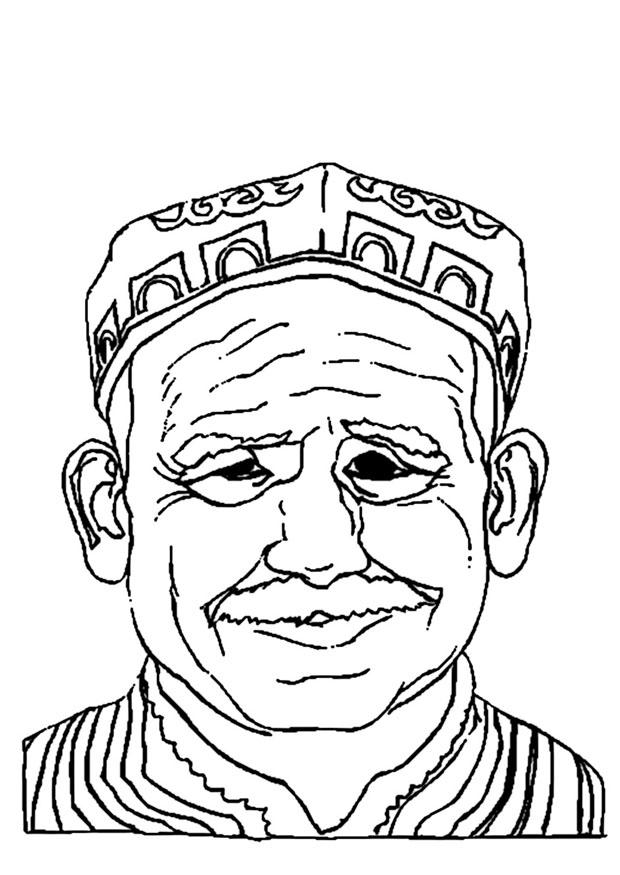 Dibujo para colorear anciano