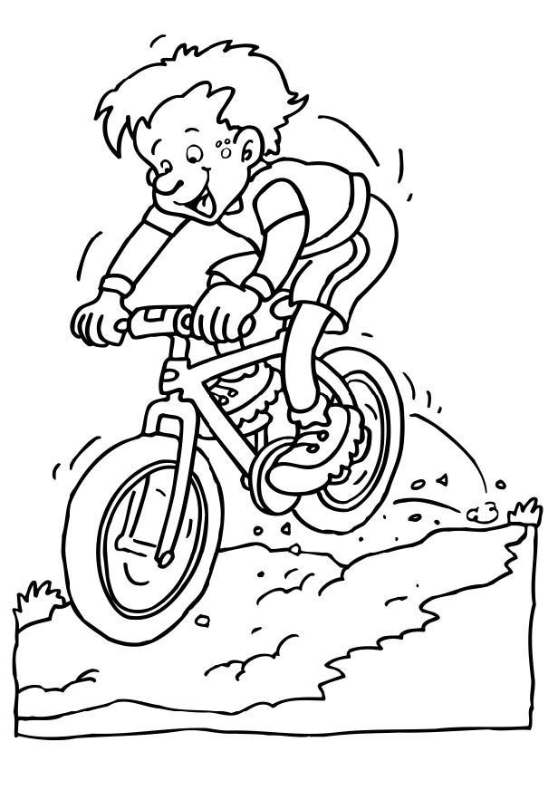 Dibujo para colorear andar en mountainbike