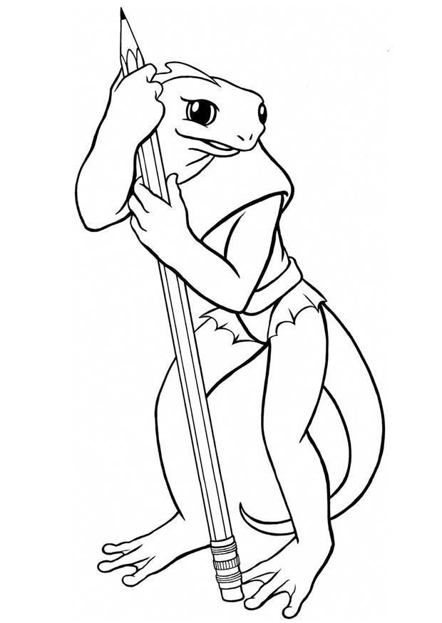 Dibujo para colorear animal fantA¡stico con lA¡piz
