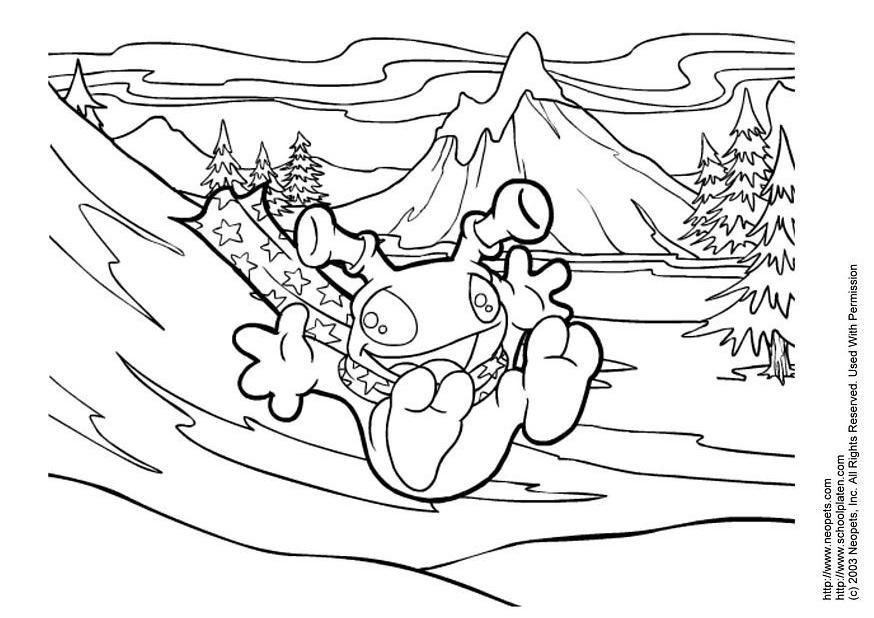 Dibujo para colorear animales de nieve