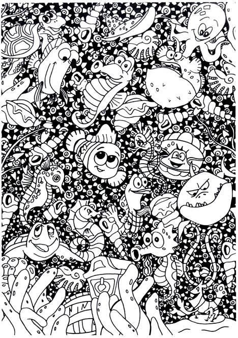 animales en el mar Dibujo para colorear animales en el mar