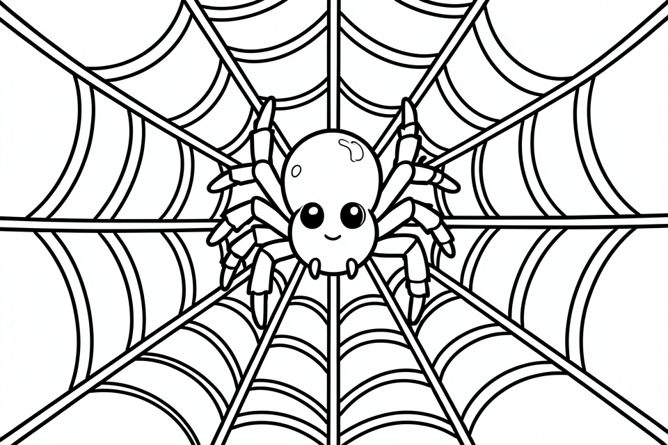 arana en la telarana Dibujo para colorear arana en la telarana