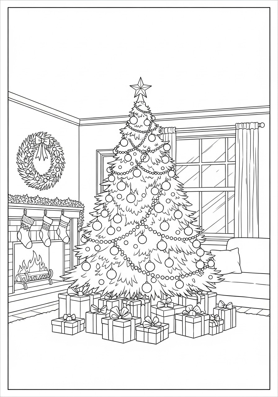 Dibujo para colorear A¡rbol de navidad