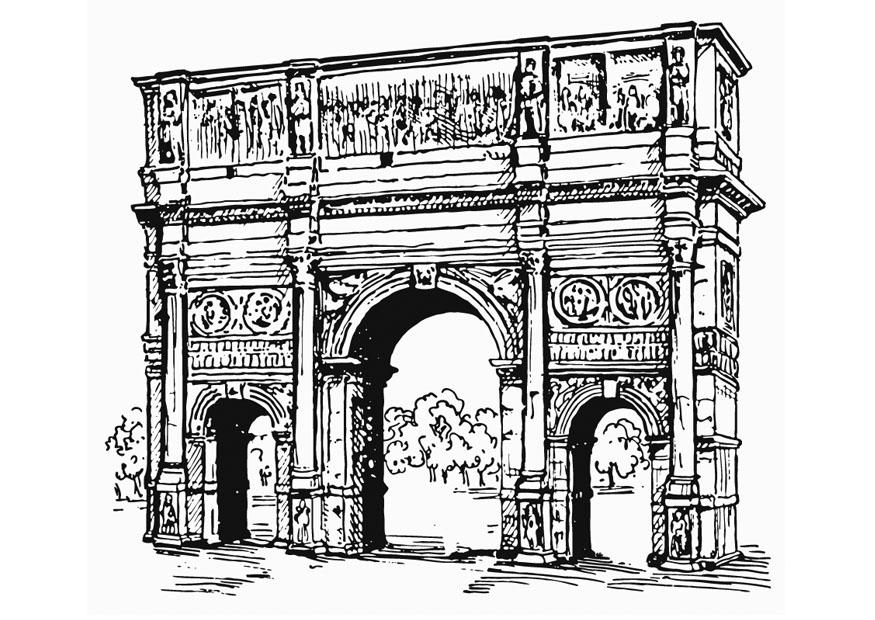Dibujo para colorear arco de constantino, roma