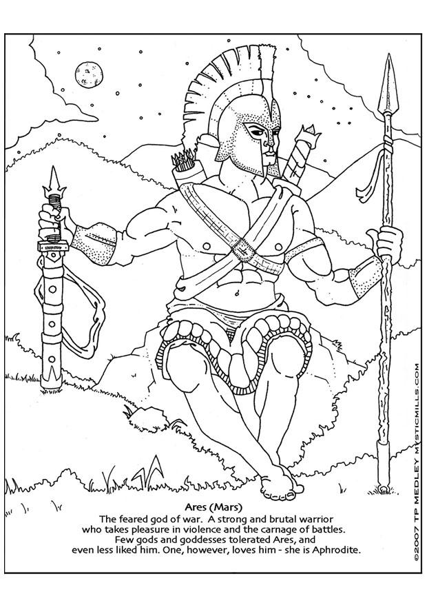 ares - marte Dibujo para colorear ares - marte