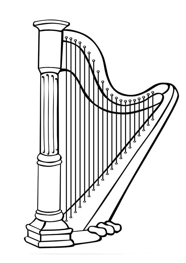 arpa Dibujo para colorear arpa
