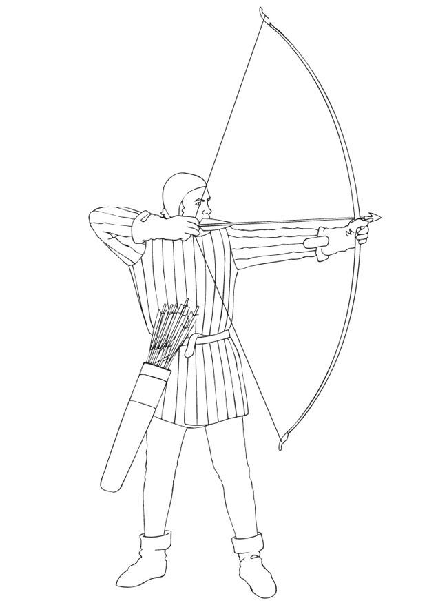 arquero Dibujo para colorear arquero