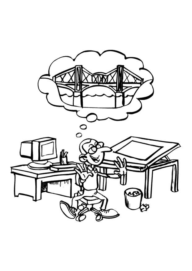 arquitecto Dibujo para colorear arquitecto
