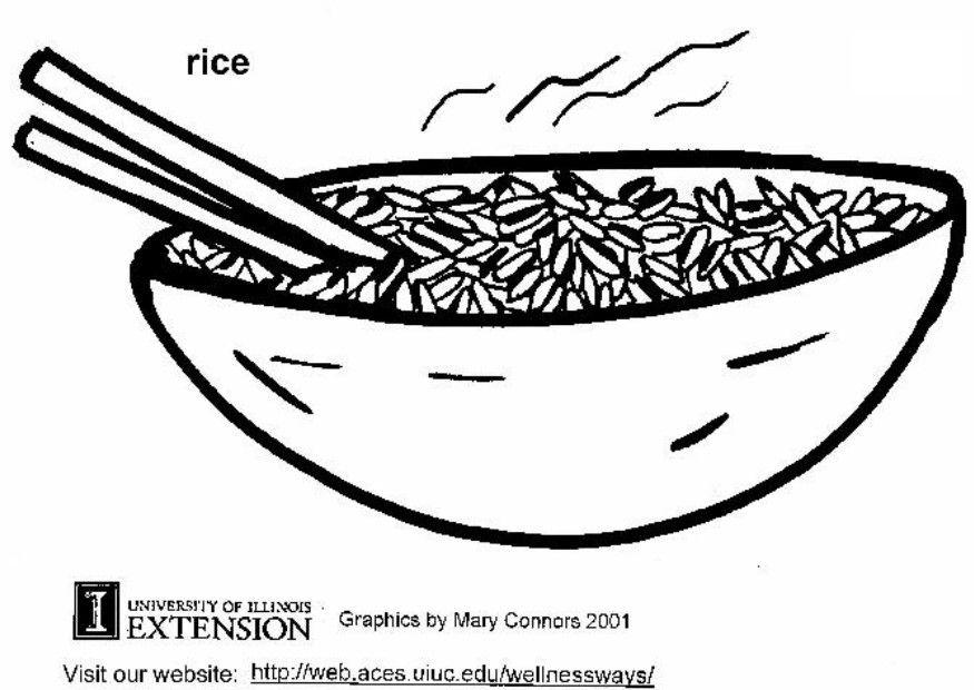Dibujo para colorear arroz