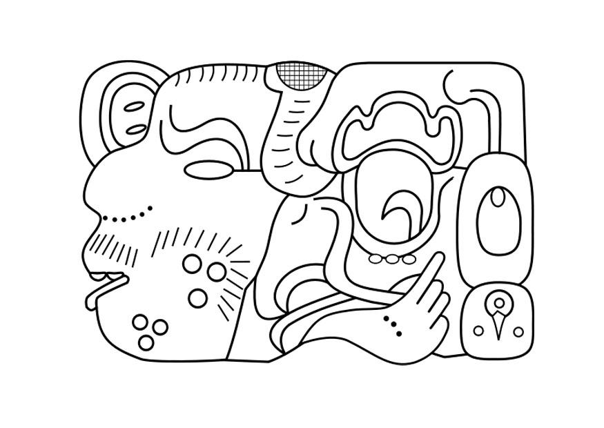 Dibujo para colorear arte maya