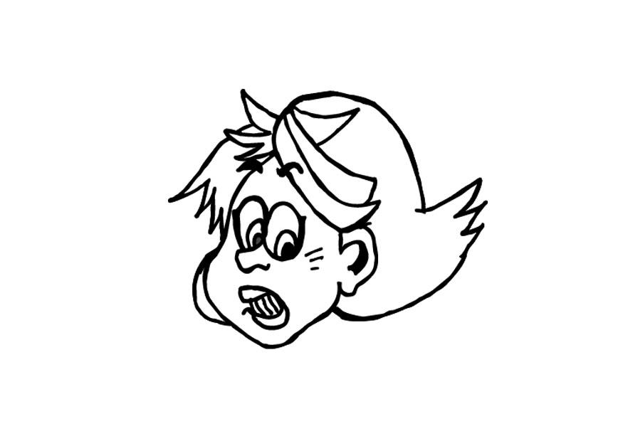 Dibujo para colorear asustada