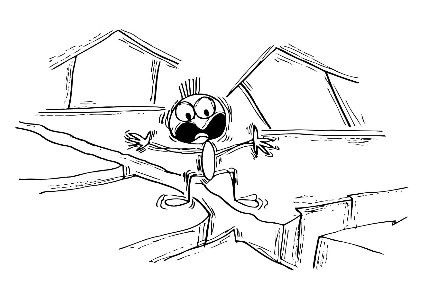 asustado Dibujo para colorear asustado