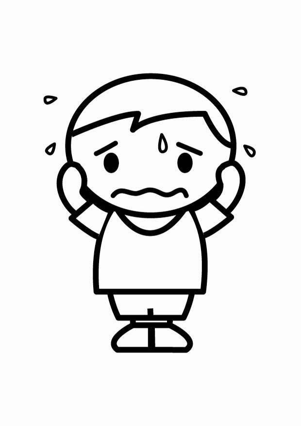 asustado Dibujo para colorear asustado