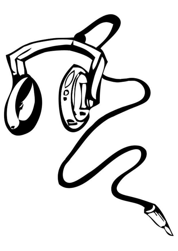 auriculares Dibujo para colorear auriculares