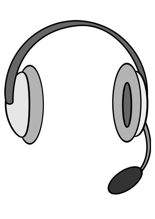 auriculares con micrA³fono Dibujo para colorear auriculares con micrA³fono