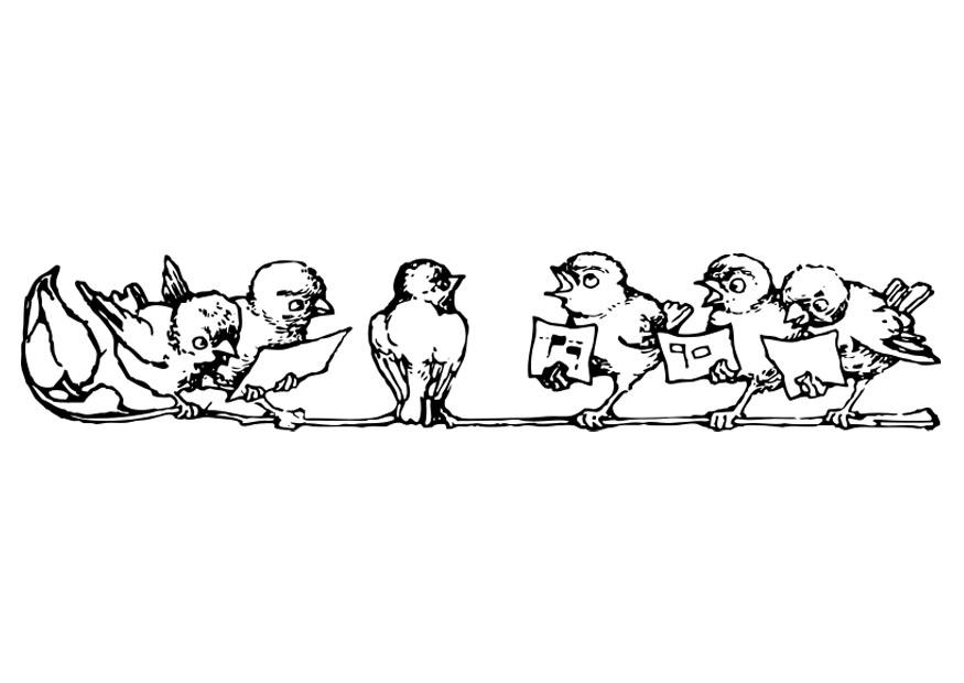 aves cantoras Dibujo para colorear aves cantoras
