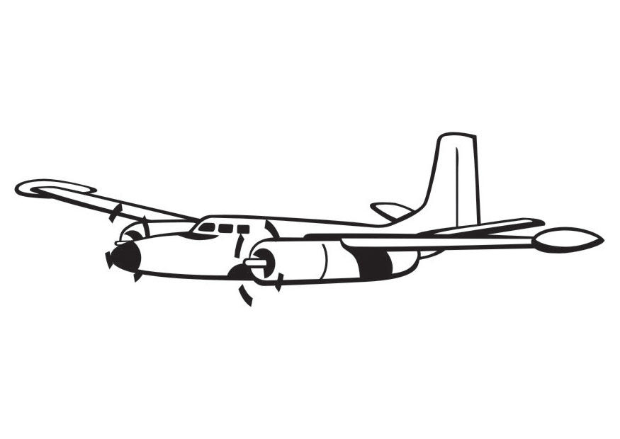 Dibujo para colorear aviA³n de hA©lice