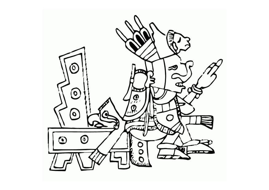 aztecas Dibujo para colorear aztecas