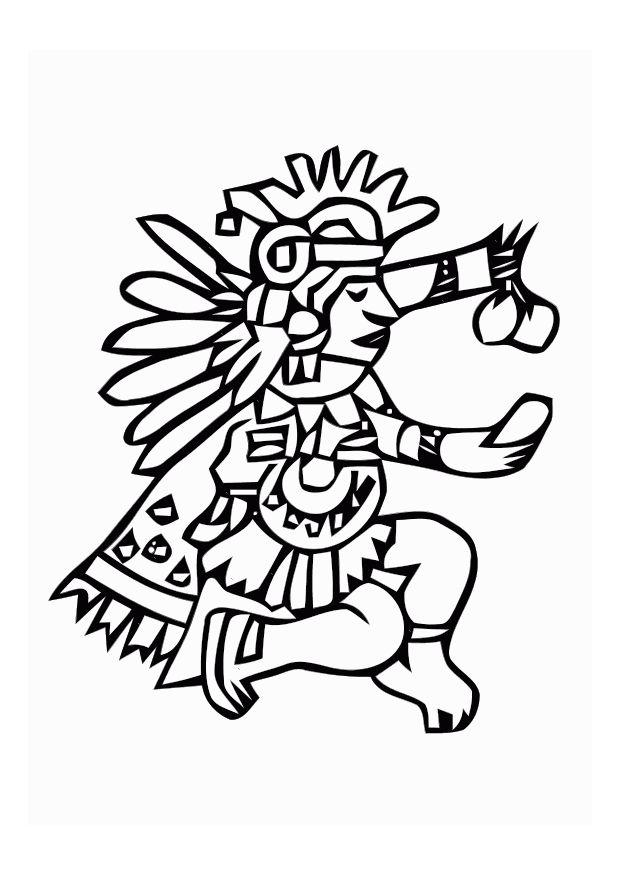 aztecas Dibujo para colorear aztecas