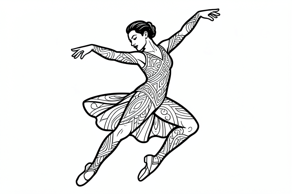 bailarAn de jazz moderno Dibujo para colorear bailarAn de jazz moderno