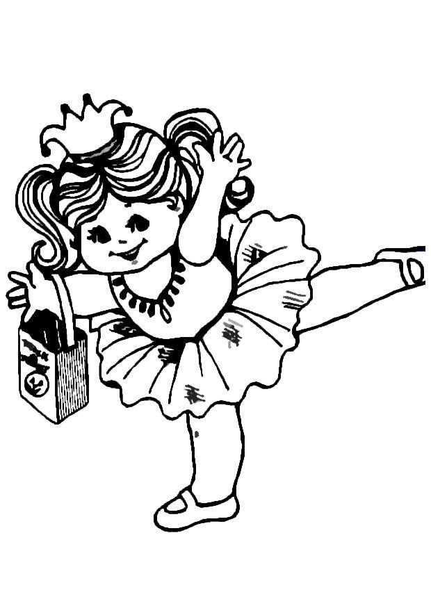 Dibujo para colorear bailarina