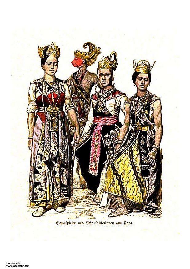 Imagen bailarines de java siglo xix