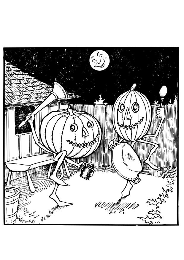 Dibujo para colorear baile de jack o lantern
