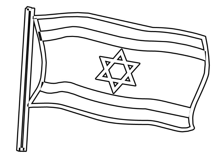 Dibujo para colorear bandera de israel