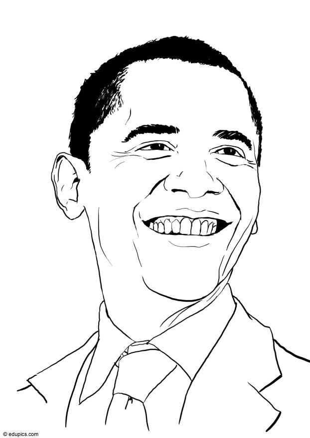 barack obama Dibujo para colorear barack obama
