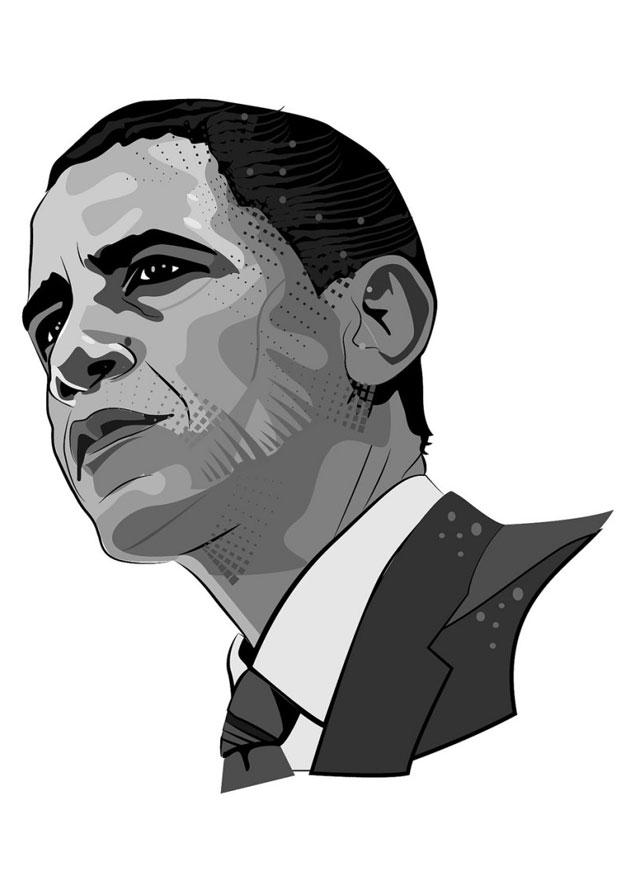 barack obama Dibujo para colorear barack obama