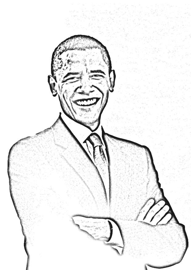 presidente obama Dibujo para colorear presidente obama