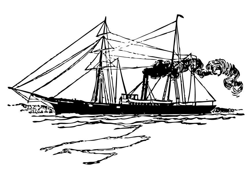 barco Dibujo para colorear barco