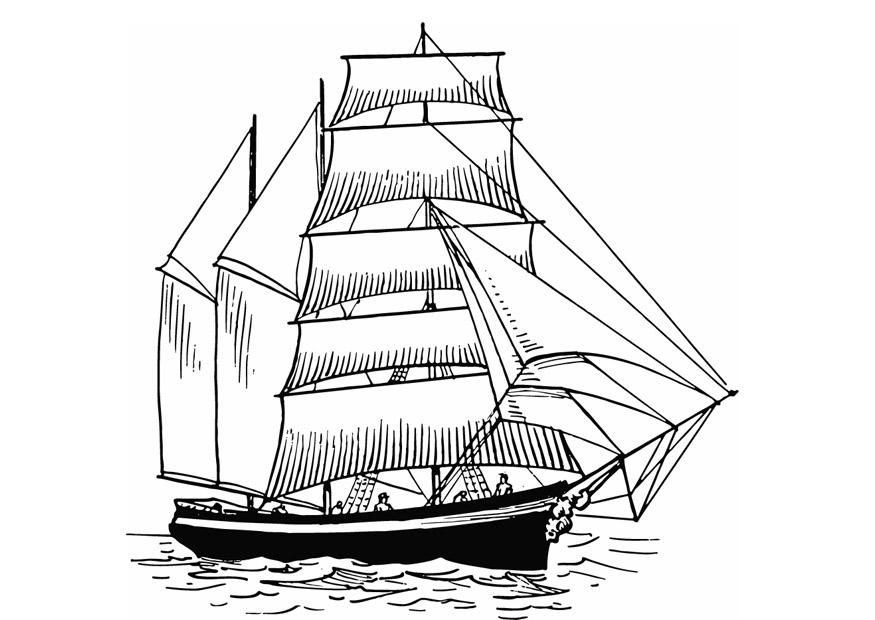 barco a vela Dibujo para colorear barco a vela