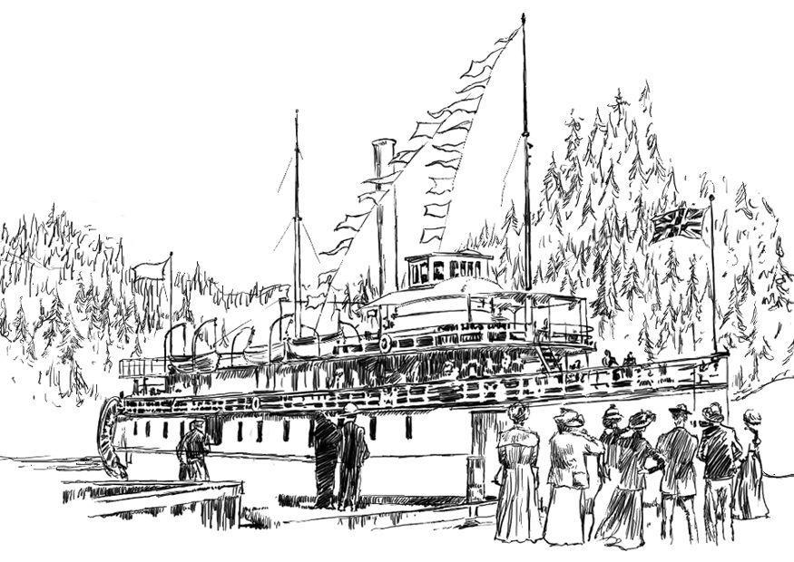barco de vapor Dibujo para colorear barco de vapor