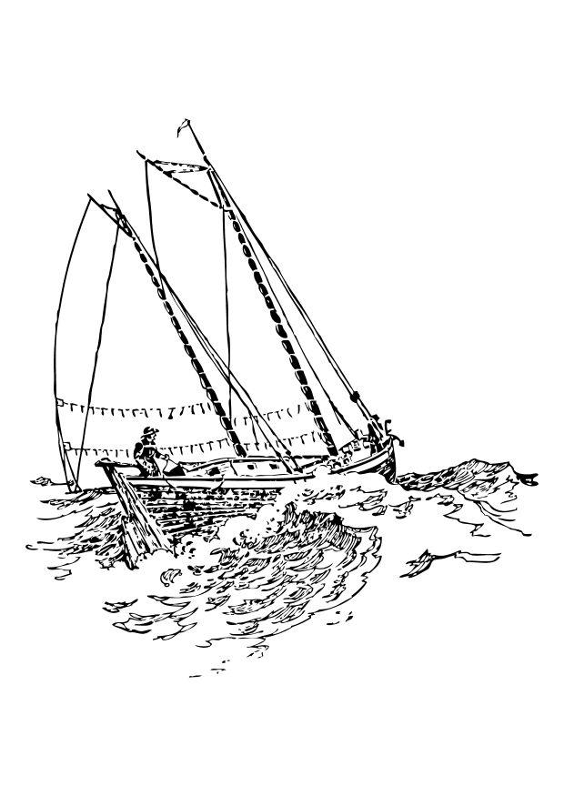 barco velero Dibujo para colorear barco velero