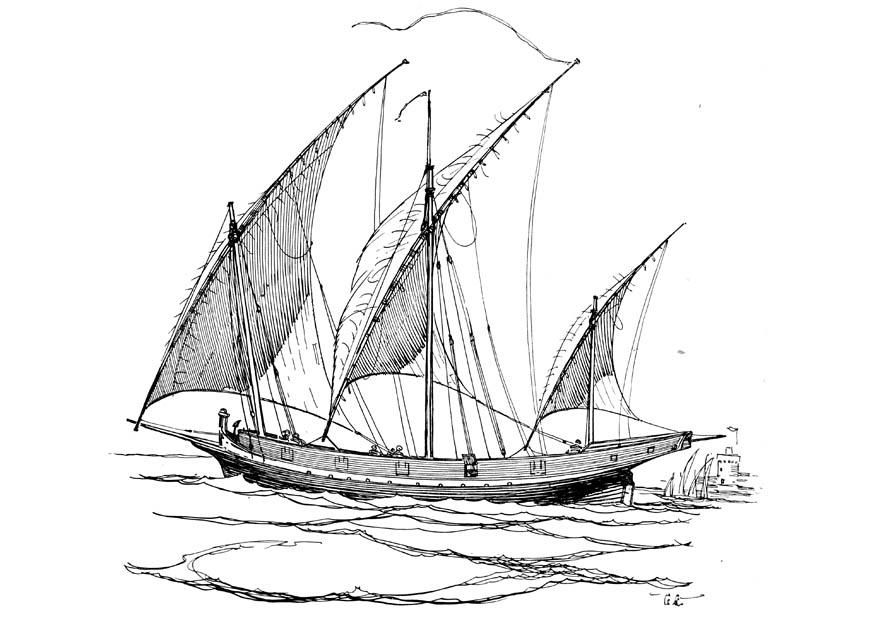 barco velero Dibujo para colorear barco velero