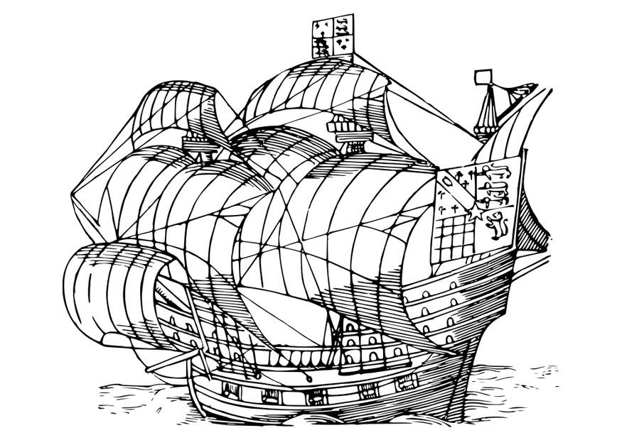 barco velero Dibujo para colorear barco velero