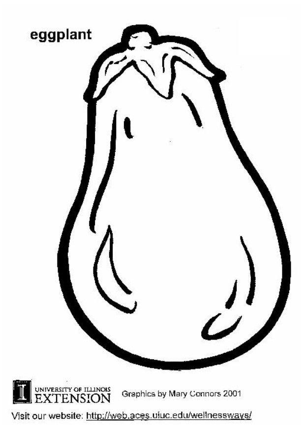 berenjena Dibujo para colorear berenjena