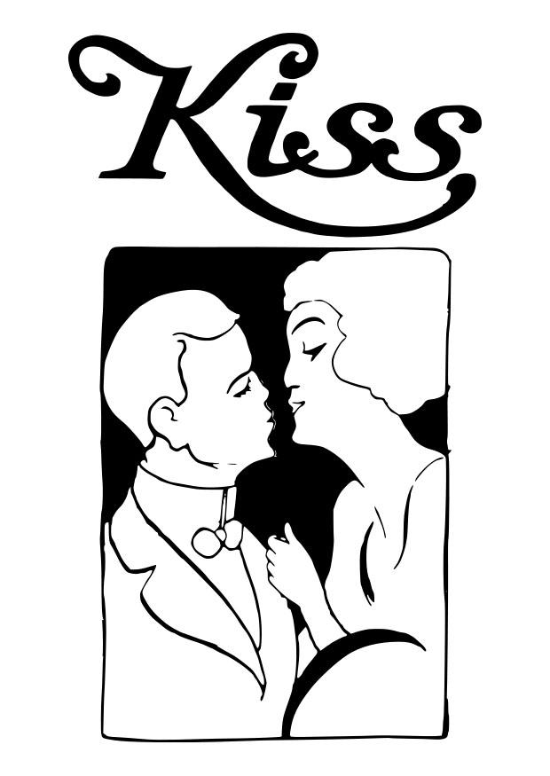 beso Dibujo para colorear beso
