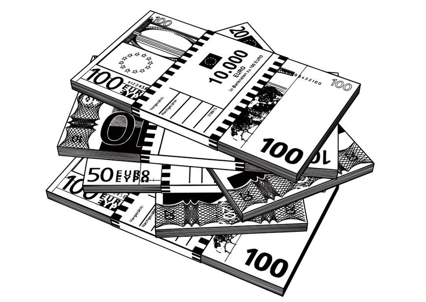 billetes Dibujo para colorear billetes