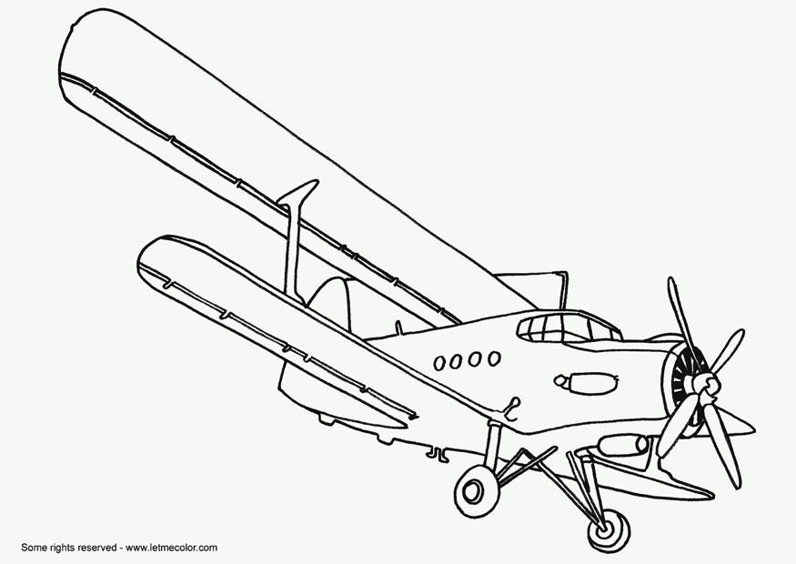 Dibujo para colorear biplano