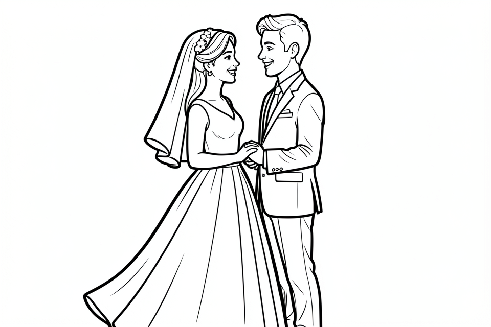 boda Dibujo para colorear boda