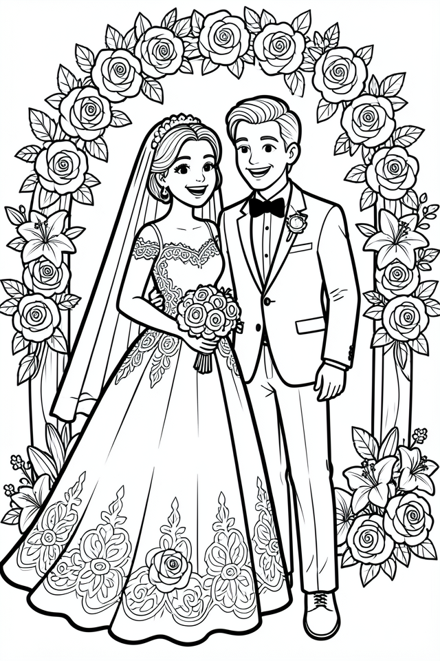 boda Dibujo para colorear boda