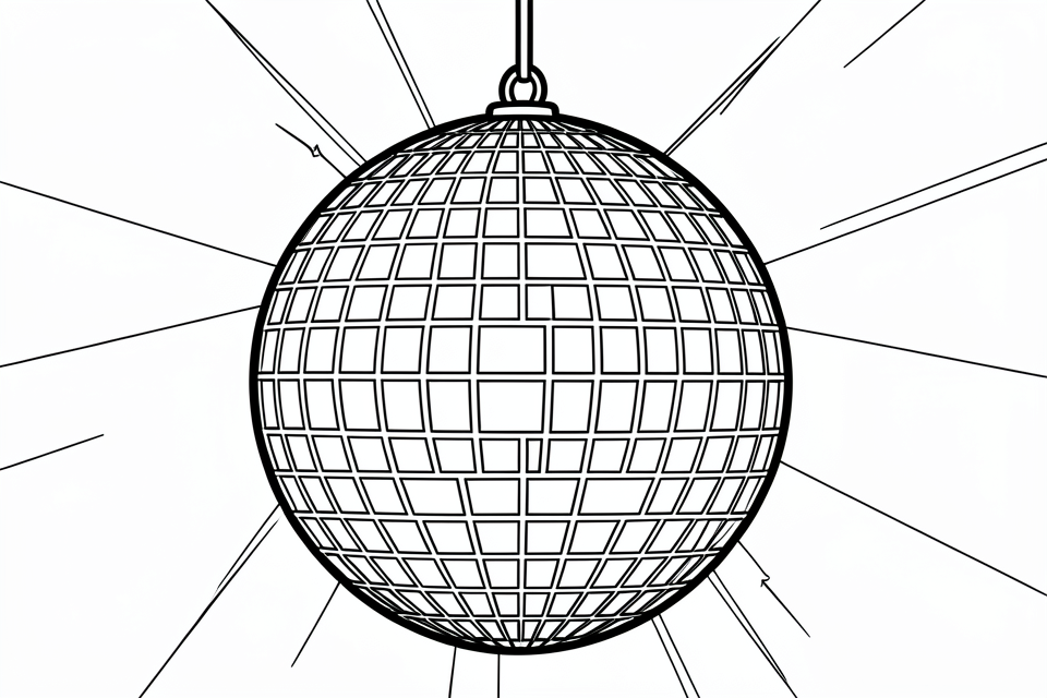 Dibujo para colorear bola de discoteca