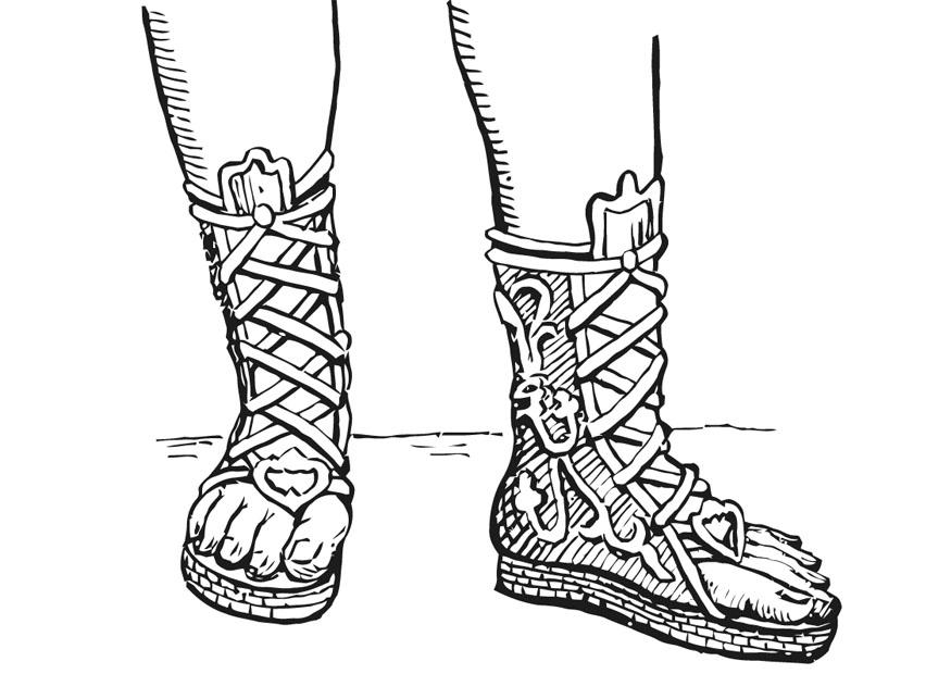 botas abiertas - griegos y romanos Dibujo para colorear botas abiertas - griegos y romanos